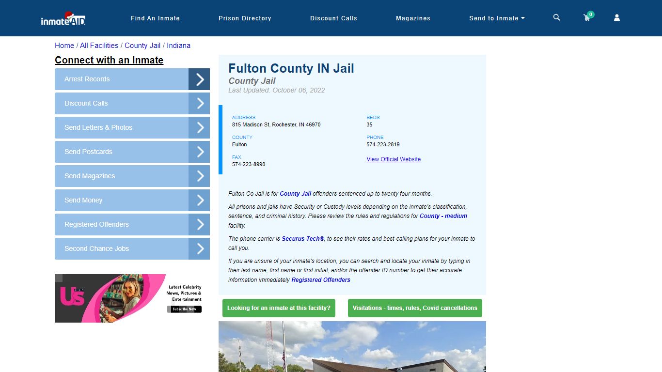 Fulton County IN Jail - Inmate Locator - Rochester, IN