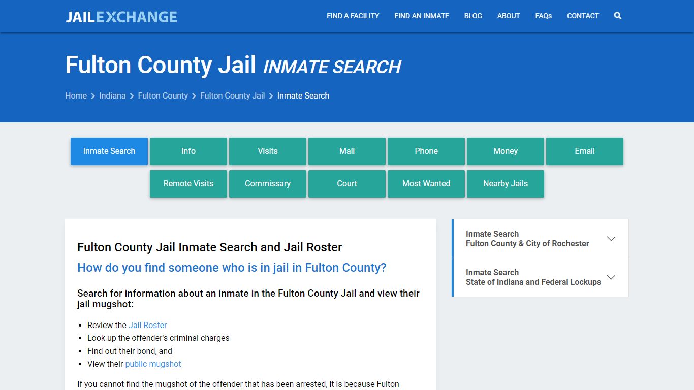 Inmate Search: Roster & Mugshots - Fulton County Jail, IN - Jail Exchange